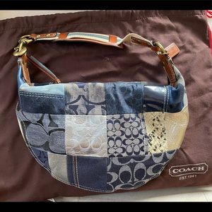 (Sold) Coach denim patchwork bag
